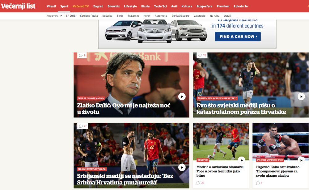 Hrvatski mediji o debaklu protiv Španije  