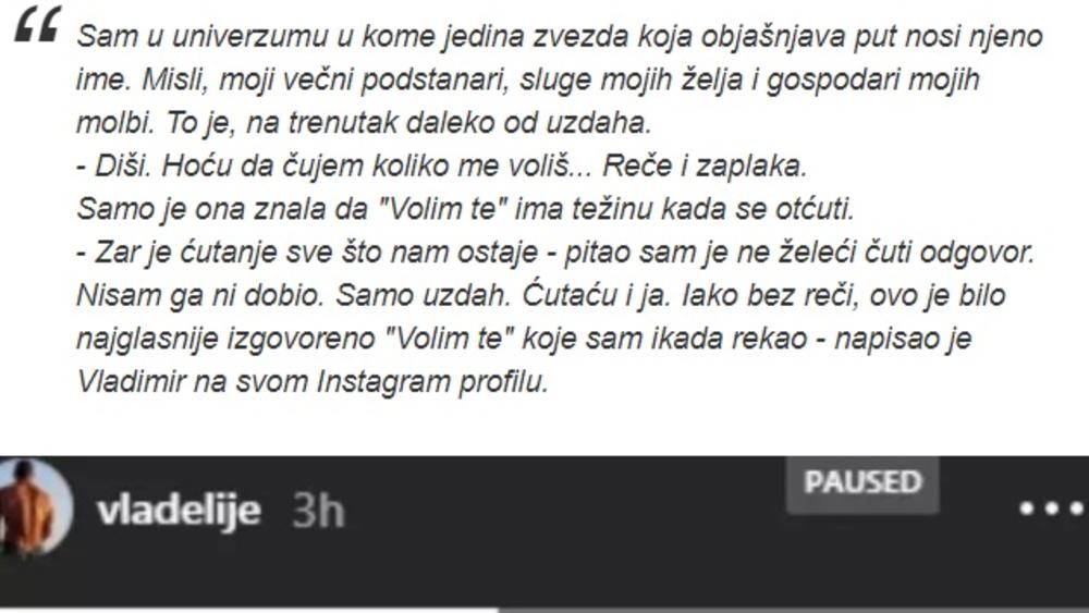 Vladimir Tomović: pati preko instagrama