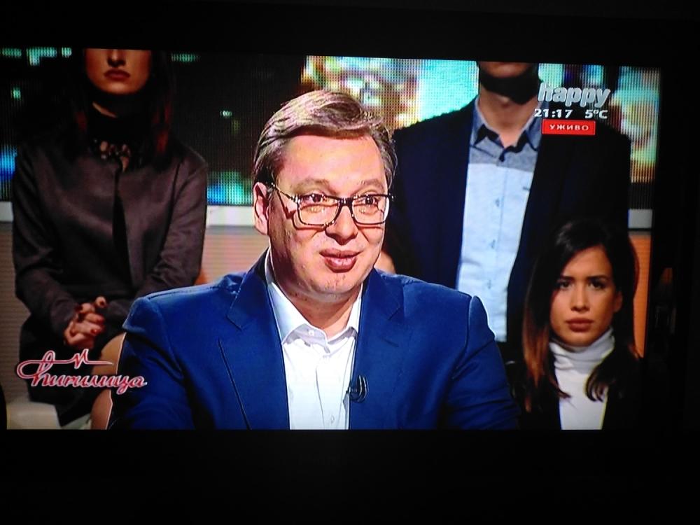 Predsednik Vučić tokom gostovanja u emisiji!