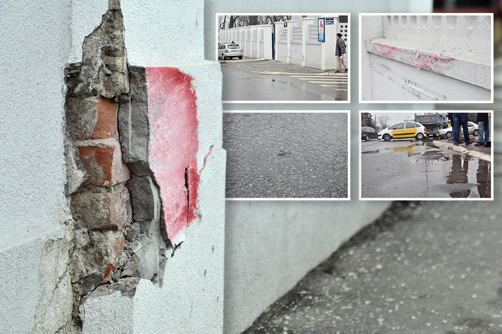POTRESNE FOTOGRAFIJE SA MESTA NESREĆE: Oguljeni zid i crvena farba NA MESTU GDE JE TEŠKO POVREĐENA DEA! (FOTO)