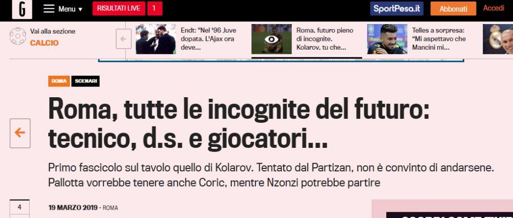 Vest u Gazeti delo sport gde pišu da bi Aleksandar Kolarov mogao da pređe u Partizan