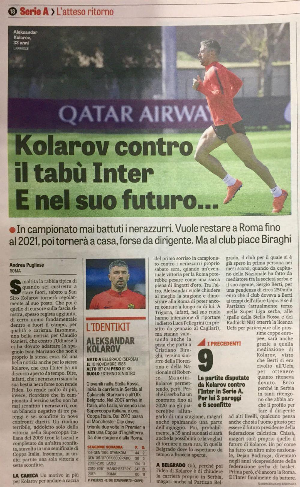 Novi tekst u Gazeti delo Sport o Aleksandru Kolarovu
