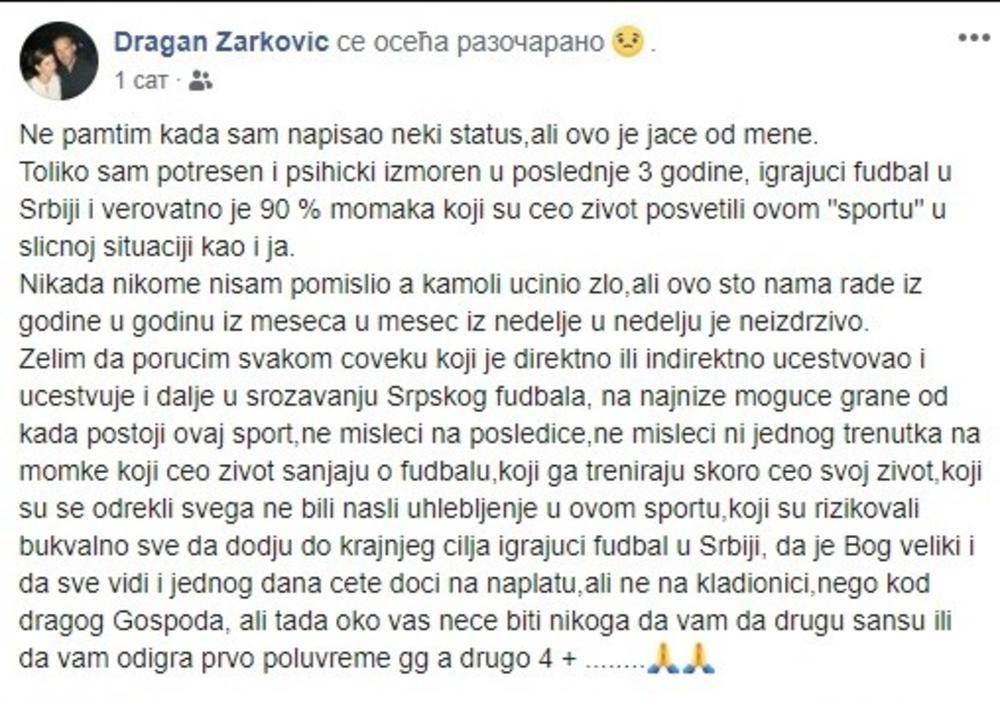Status Dragana Žarkovića fudbalera OFK Bačke