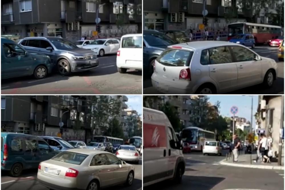 SUDAR 2 AUTOMOBILA U TAKOVSKOJ ULICI! Blokirane ulice, KOLAPS U CENTRU BEOGRADA! (VIDEO)