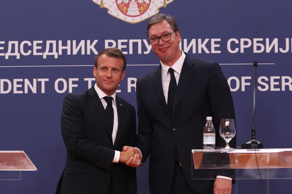 Emanuel Makron i Aleksandar Vučić  