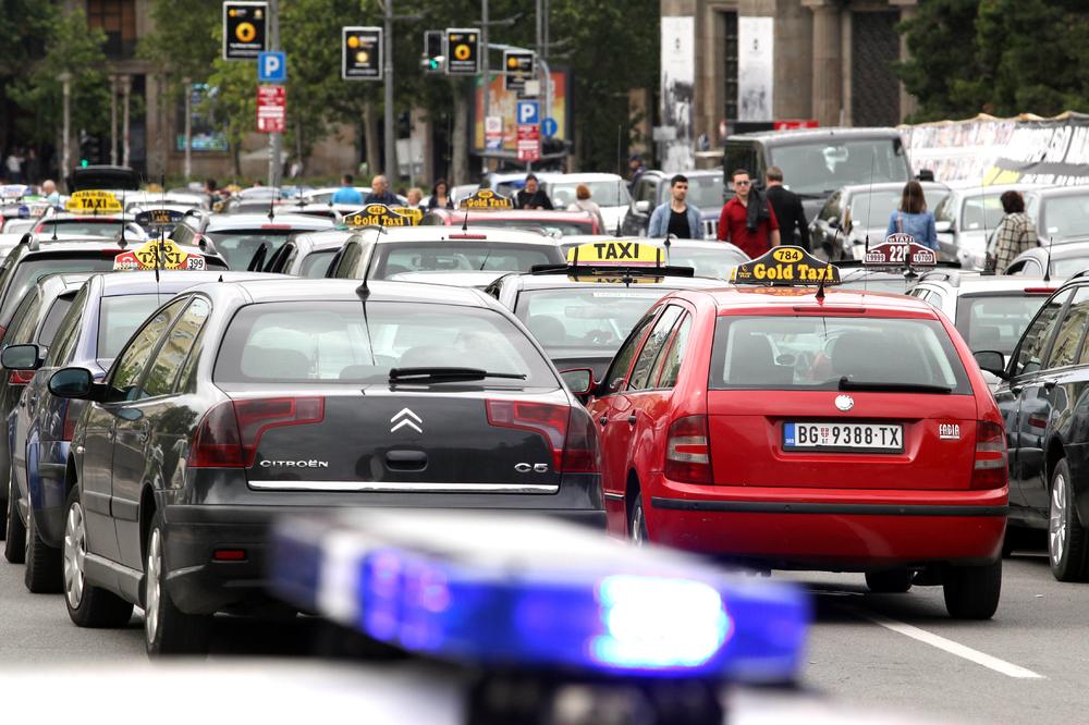KIŠA IH NIJE ZAUSTAVILA! Taksisti i danas blokirali Beograd, ovo je bio 4. dan PROTESTA (MAPA)