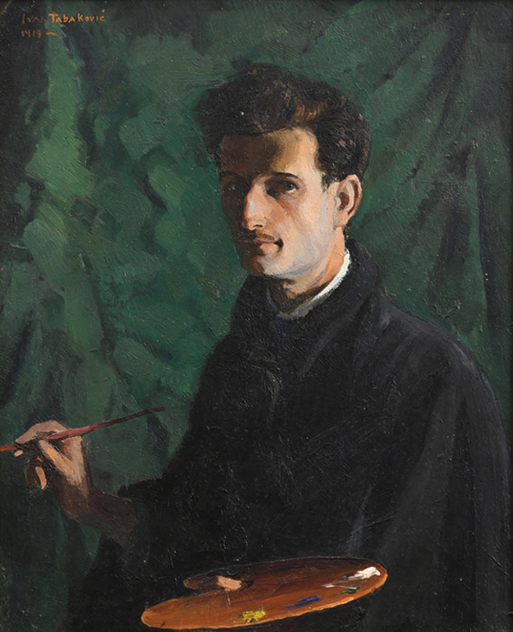 Ivan Tabaković, Autoportret s paletom, 1919.
