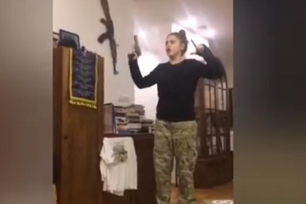 POSTOJI LI CRNOGORSKI FAŠIZAM? Poslušajte i pogledajte ovu Crnogorku s pištoljem i orlom VELIKE ALBANIJE! (VIDEO)