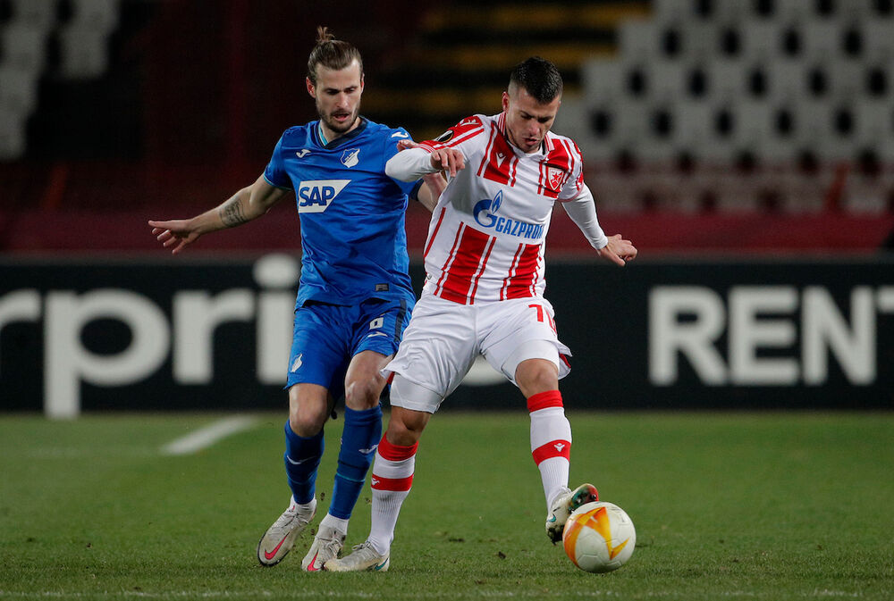 Srđan Spiridonović u dresu Crvene zvezde protiv Hofenhajma u Ligi Evrope