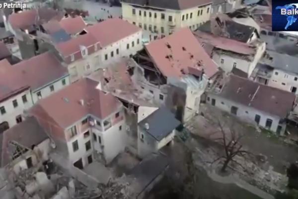 PETRINJE - GRAD DUHOVA: Dron je snimio pustoš posle RAZORNOG ZEMLJOTRESA U HRVATSKOJ, ovo je da duša zaboli (VIDEO)