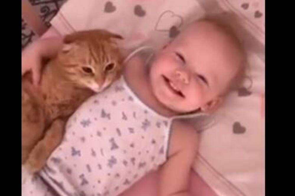 PRESLADAK SNIMAK ODUŠEVIO CEO SVET: Beba i maca nerazdvojni, sve rade zajedno, NEVEROVATNO! (VIDEO)