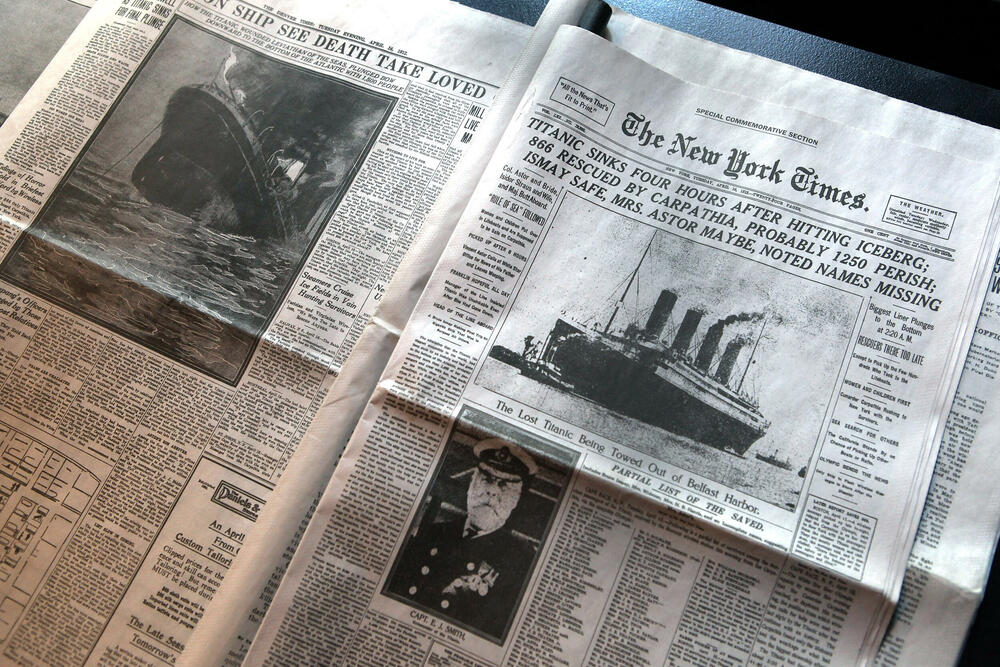 Vesti o potonuću Titanika 