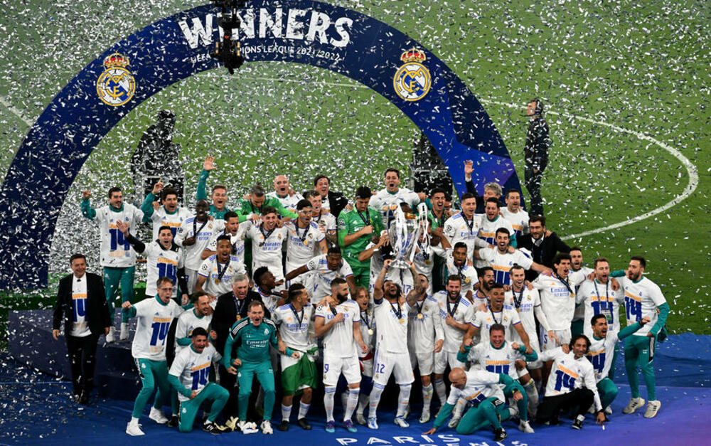 Slavlje fudbalera Real Madrida posle osvojene Lige šampiona