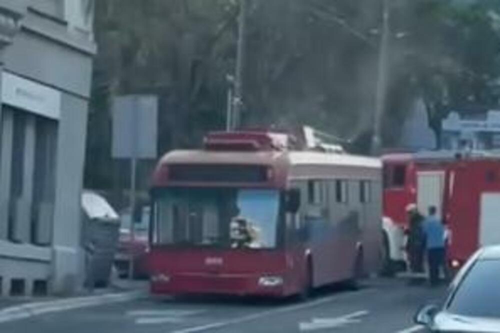 GORI TROLA NASRED TAKOVSKE ULICE: Vatrogasci na licu mesta, intervencija u toku (VIDEO)