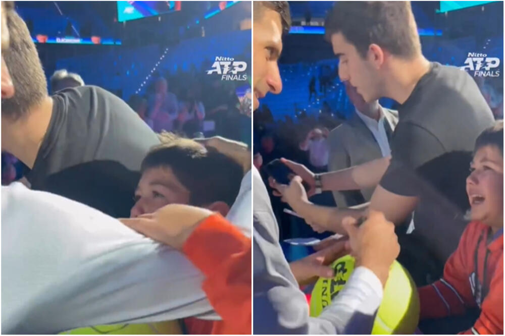 MA, DOĐI 'VAMO! Autogram nije bio dovoljan, OVAJ KLINAC je morao da zagrli Novaka, a on ga je rasplakao! (VIDEO)