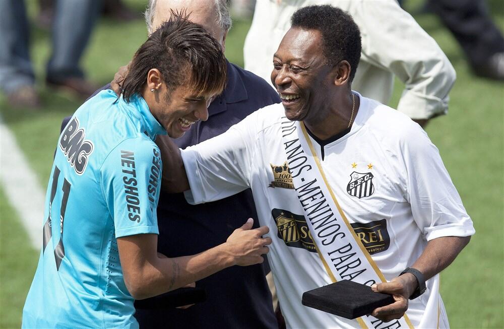 Nejmar i Pele 2012. na proslavi 100 godina FK Santosa