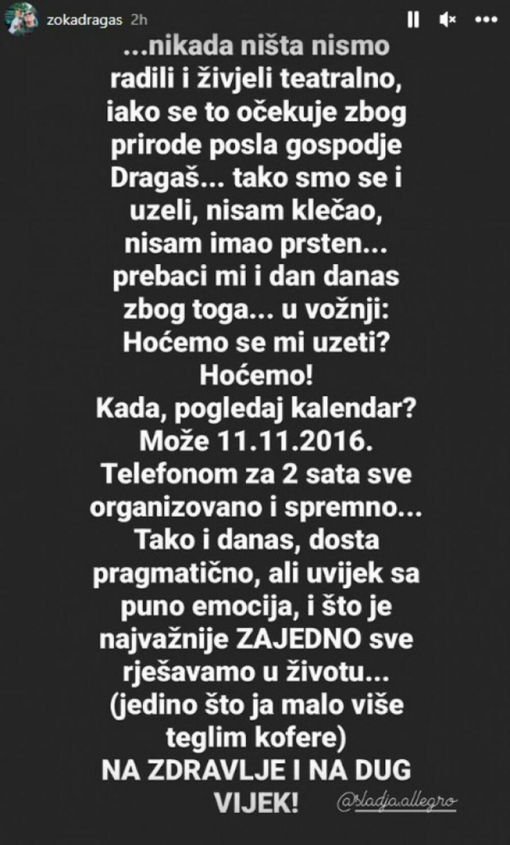 Objava Zorana Dragaša