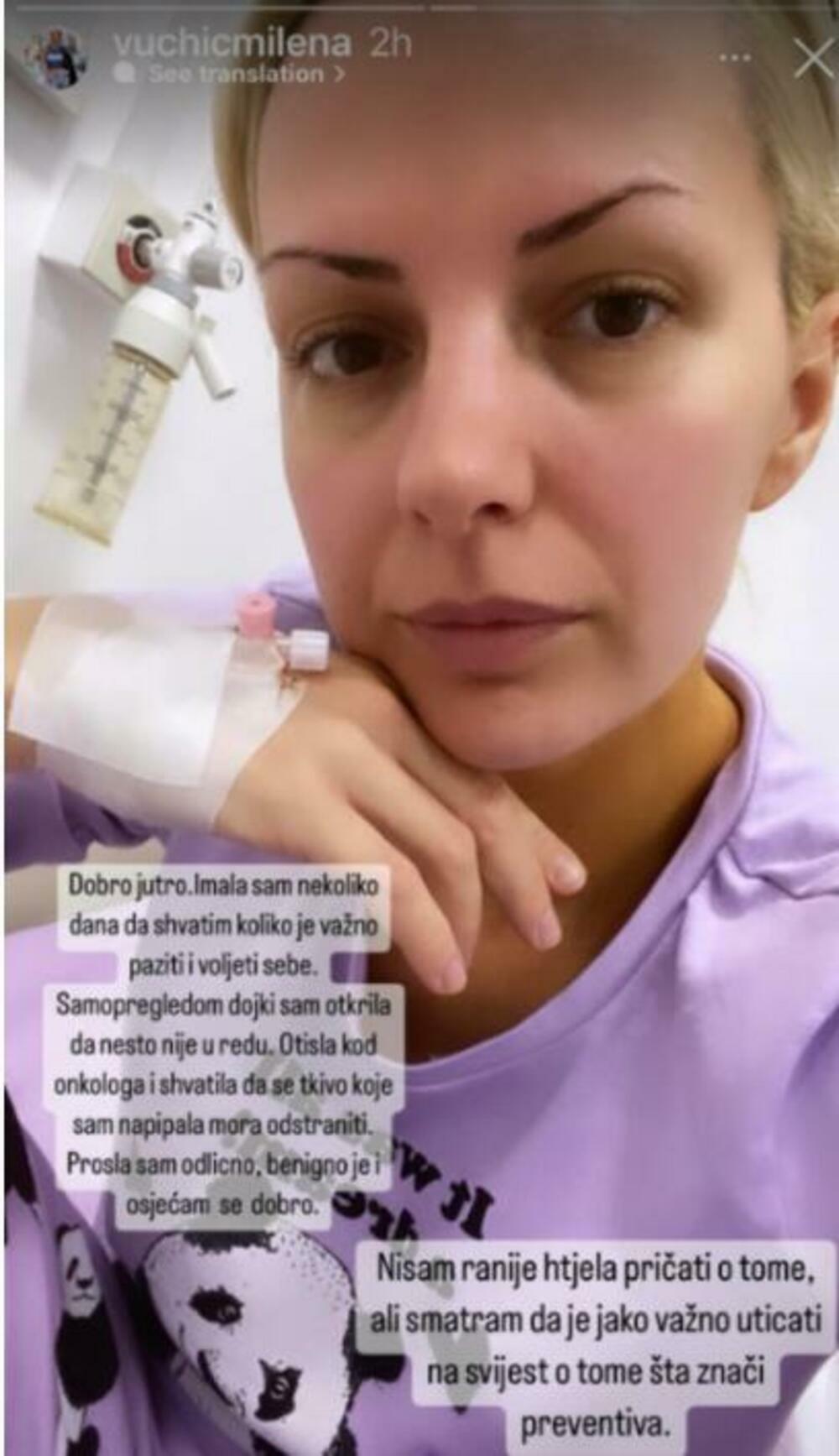 Objava Milene Vučić o svom zdravstvenom stanju