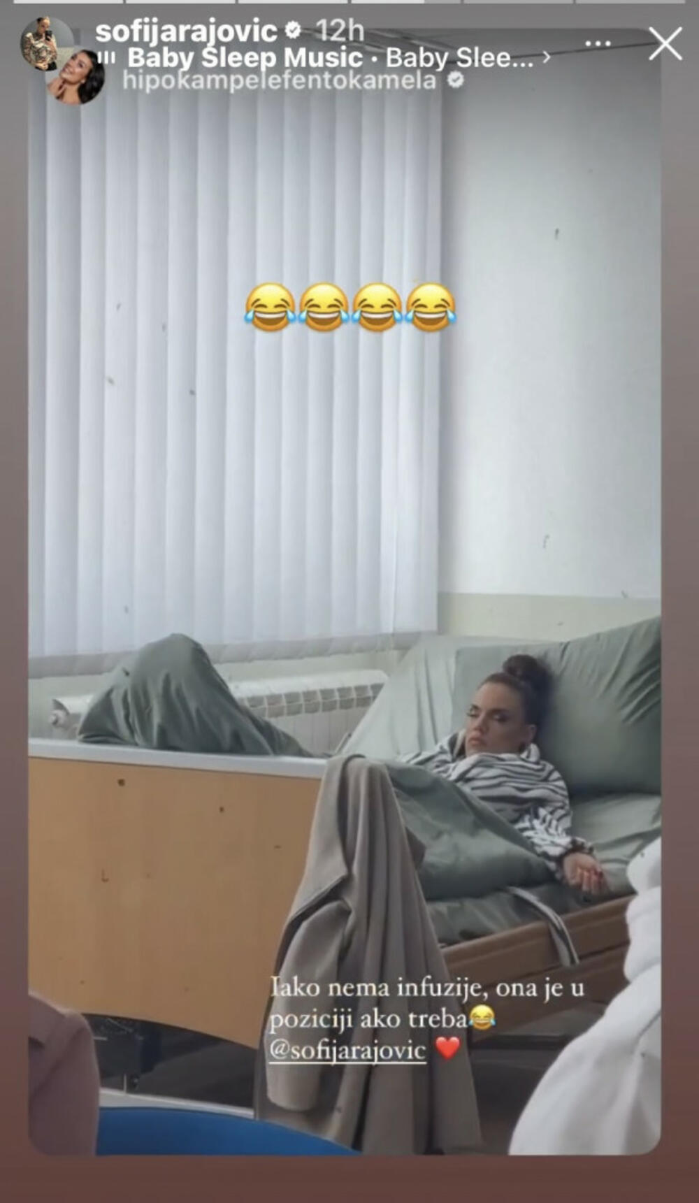 Sofija Rajović u bolničkom krevetu
