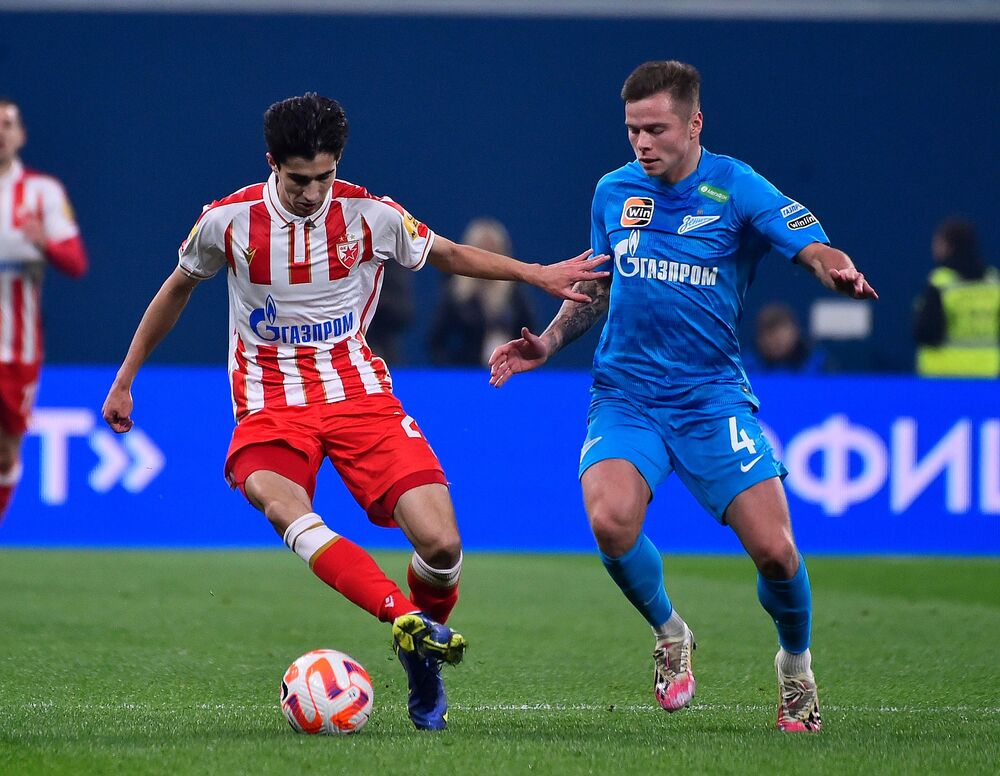 Jegor Prucev (levo) na utakmici Zenita i Crvene zvezde u Sankt Peterburgu