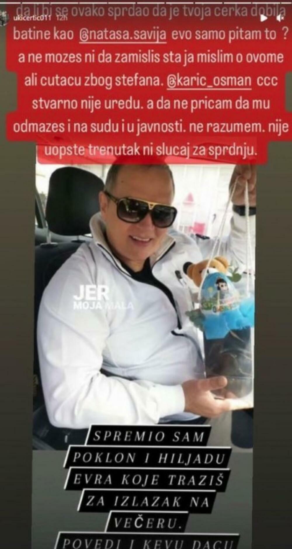 Nakon što je Osman Karić sramno izvređao Natašu Šaviju, koju je pre mesec i po dana pretukao njegov sin Stefan Karić, devojku je javno podržao i odbranio samo jedan rijaliti učesnik