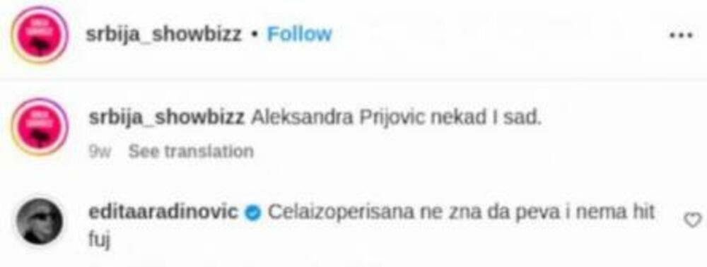 Edita javno ispozivala Aleksandru Prijović