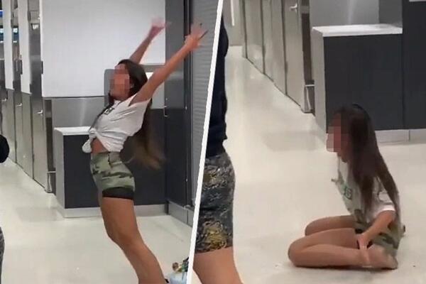 "POZOVITE SVEŠTENIKA": Devojka se BACALA PO PODU na aerodromu, vrištala na sav GLAS, prizor ZAPANJIO putnike! VIDEO