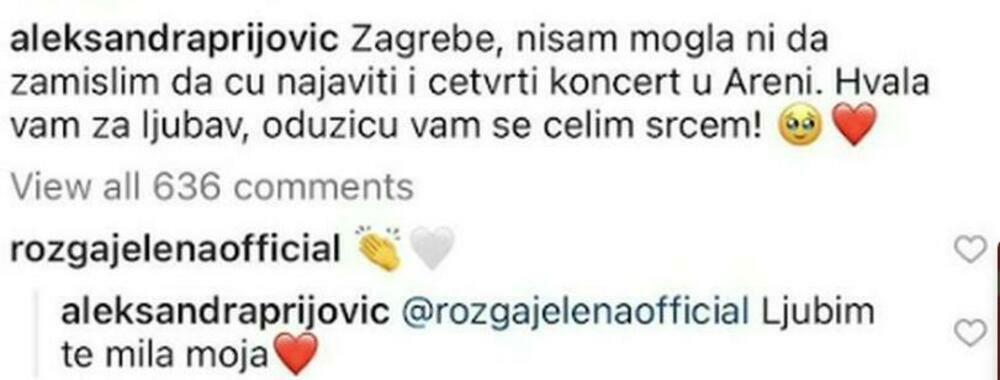 Jelena Rozga čestitala Priji na koncertu