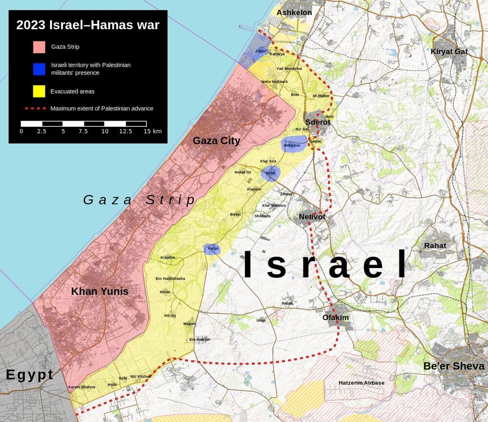 Mapa današnje Palestine i Izraela