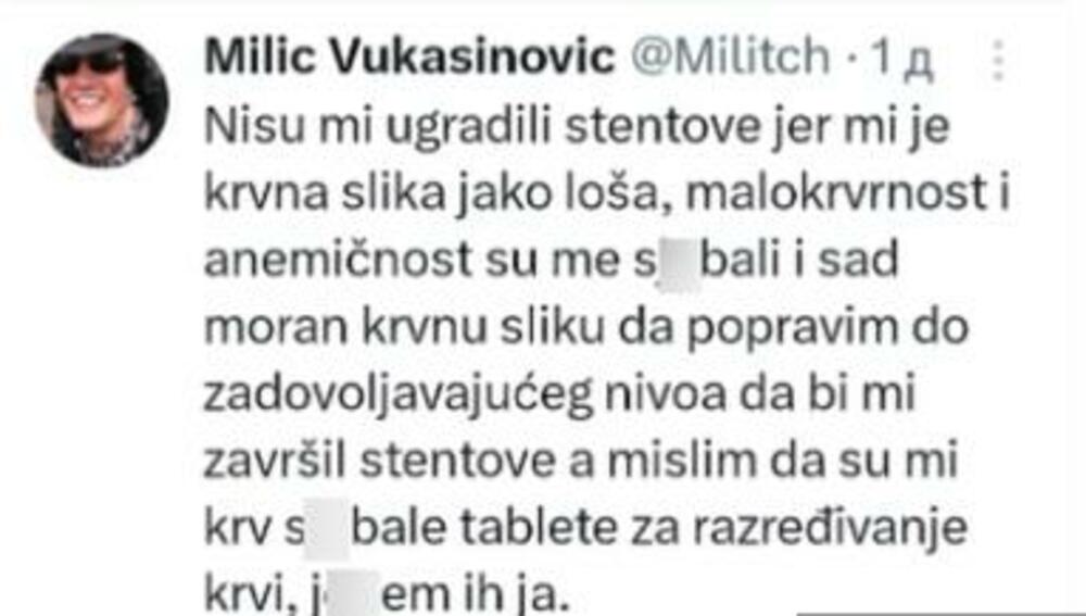 Objava Milića Vukašinovića