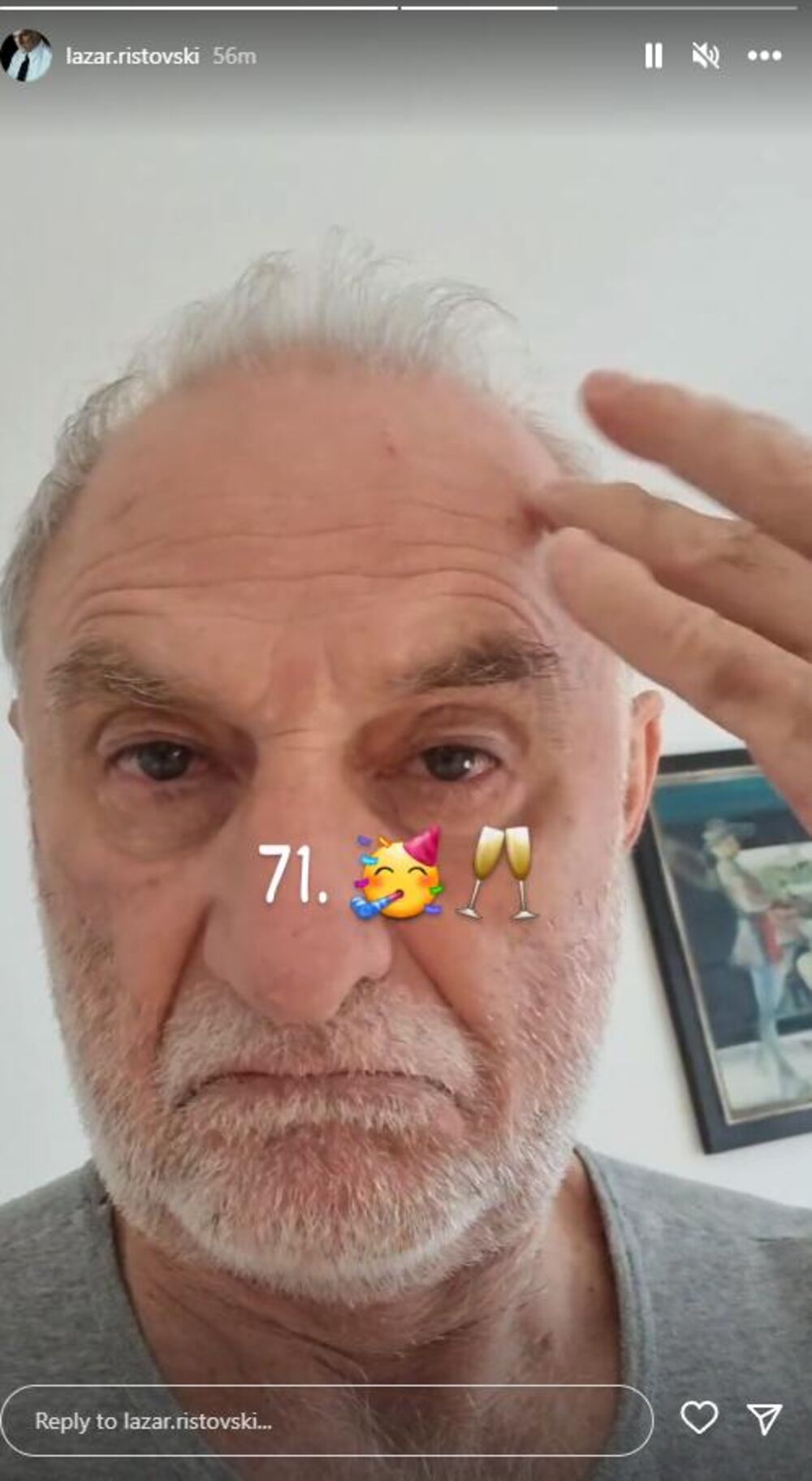 Glumac Lazar Ristovski danas slavi 71. rođendan i tom prilikom se snimio za svoj Instagram
