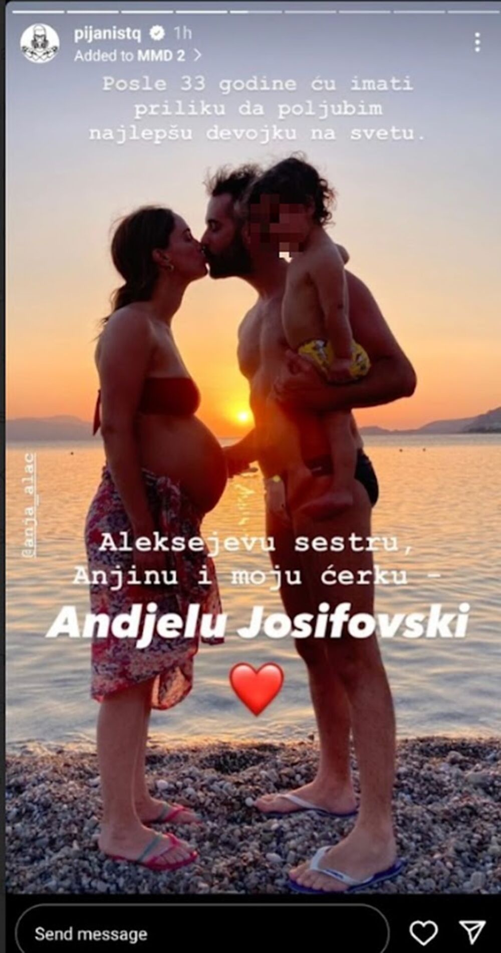 Glumica Anja Alač i njen suprug Andrej Josifovski proširili su porodicu