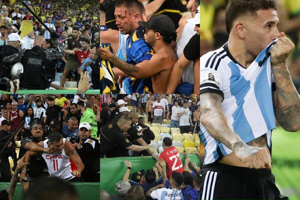 KRVAV DERBI: Brazilski policajci TUKLI navijače Argentine, golman ih branio, pa Otamendi utišao Marakanu! (VIDEO)