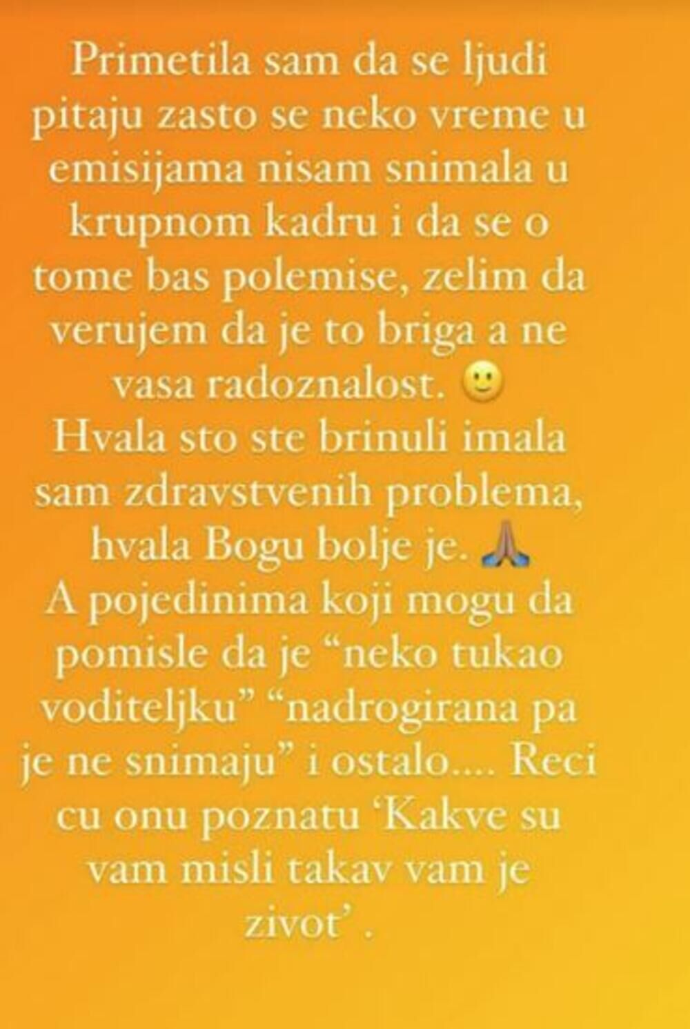 Objava Ane Radulović