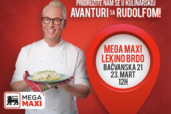Svetski poznata kulinarska zvezda u subotu u hipermarketu MEGA MAXI Rudolf van Vin kuva sa vama