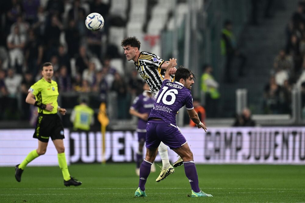 Dušan Vlahović na utakmici između Juventusa i Fiorentine